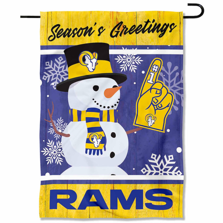 Los Angeles Rams Weihnachtsflagge, doppelseitig, für den Winter, Schnee
