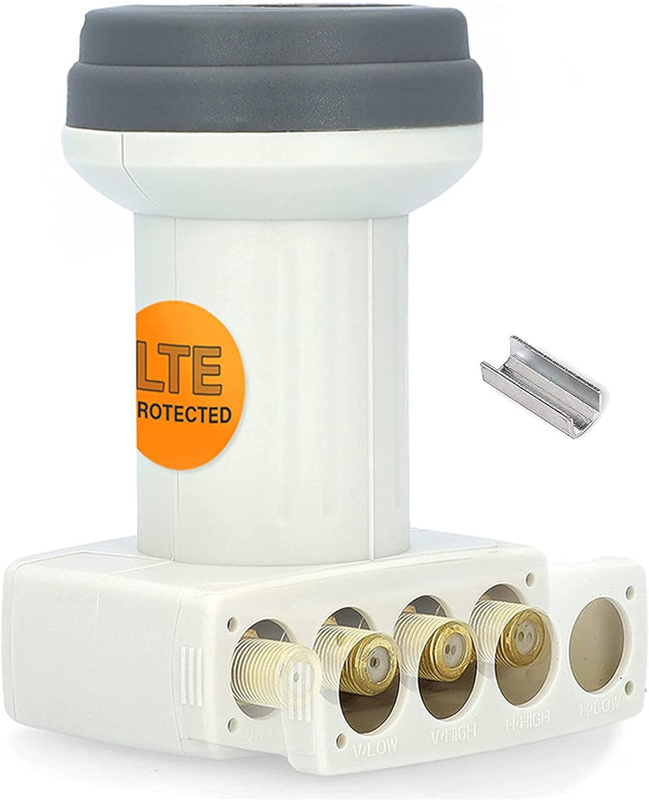 [ Test SEHR GUT, Note 1.2 *] GSS Helios Quattro LNB mit LTE Abschirmung & Sun Protect UV Schutz, nur