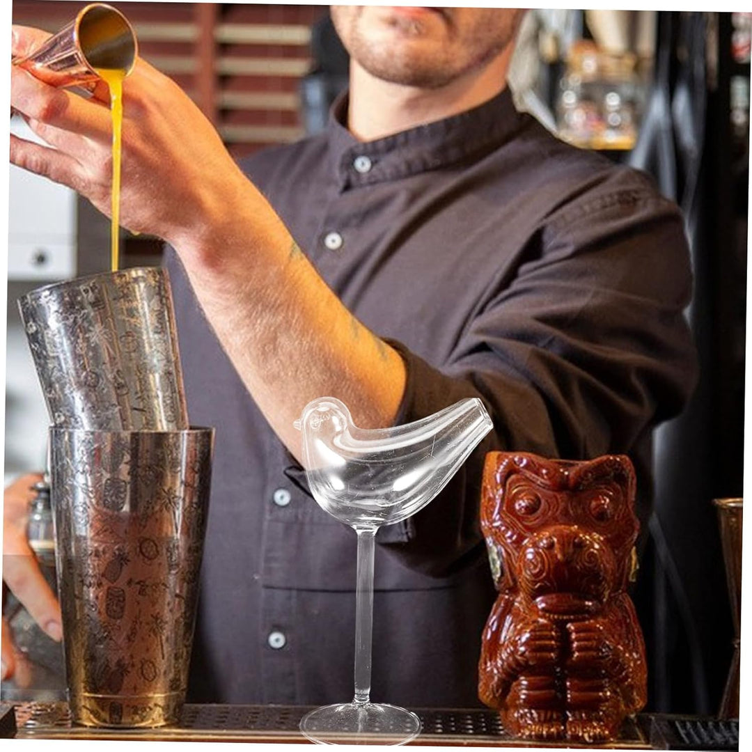 Cabilock 4 Stück Birdie Weinglas Klarer Kaffeebecher Glasvogelgläser, Cocktailgläser Weingläser Kelc