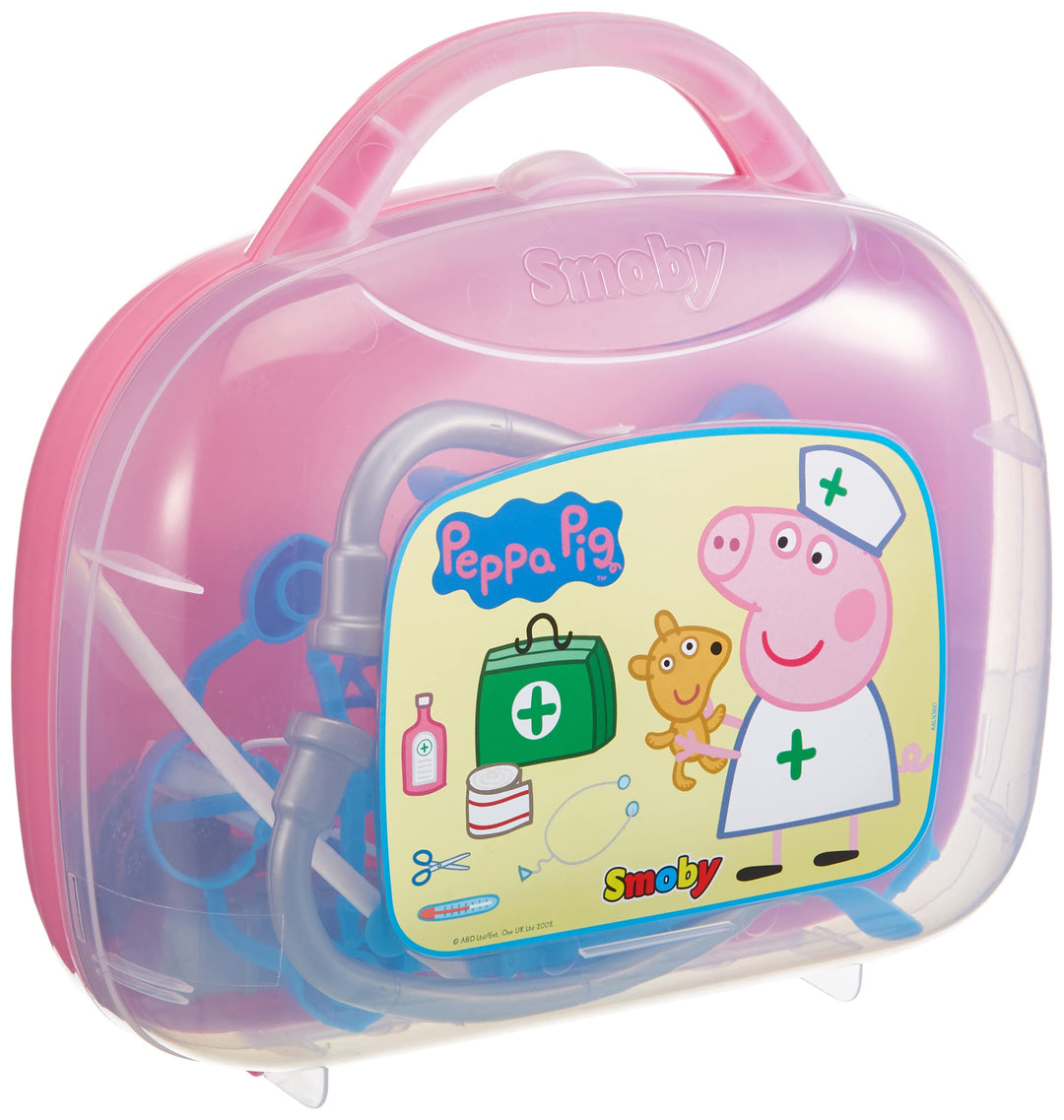 Smoby – Peppa Wutz Doktorkoffer – für Kinder ab 3 Jahren, Arztkoffer mit viel Zubehör, im Peppa Pig
