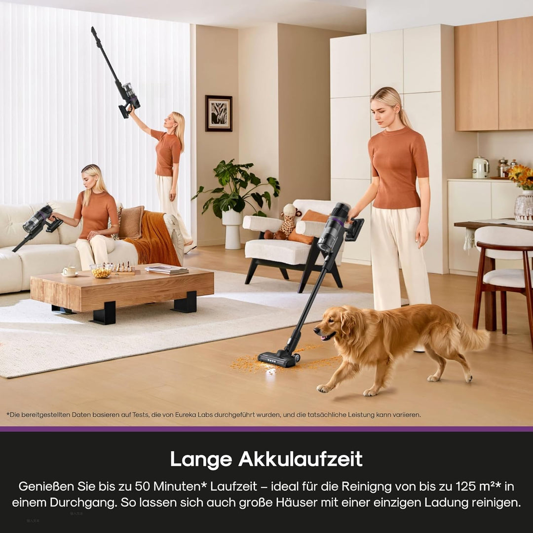 Eureka ReactiClean 520 Staubsauger, Akku Staubsauger, 4-in-1 Design kabellos, Überlegene 5-Stufen Fi