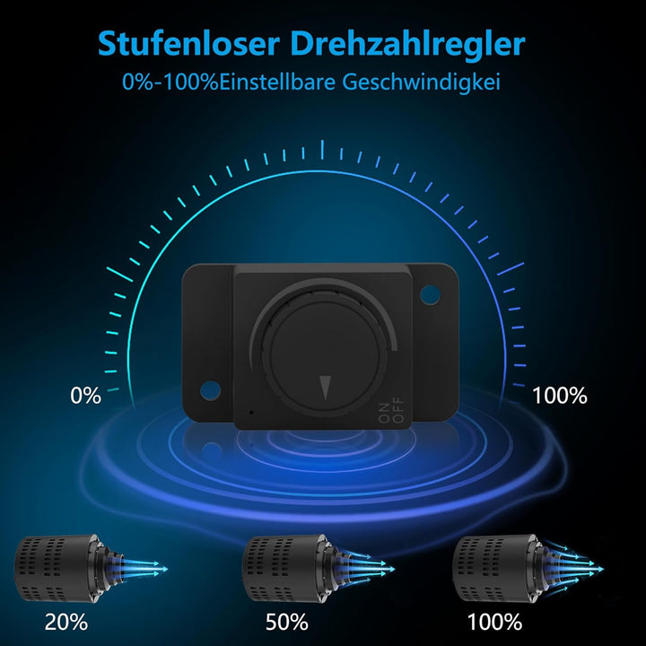 Everkeen Growbox Komplettset, Aktivkohlefilter Grow Ventilator Set 2-in-1 Abluft Rohrventilator 100m
