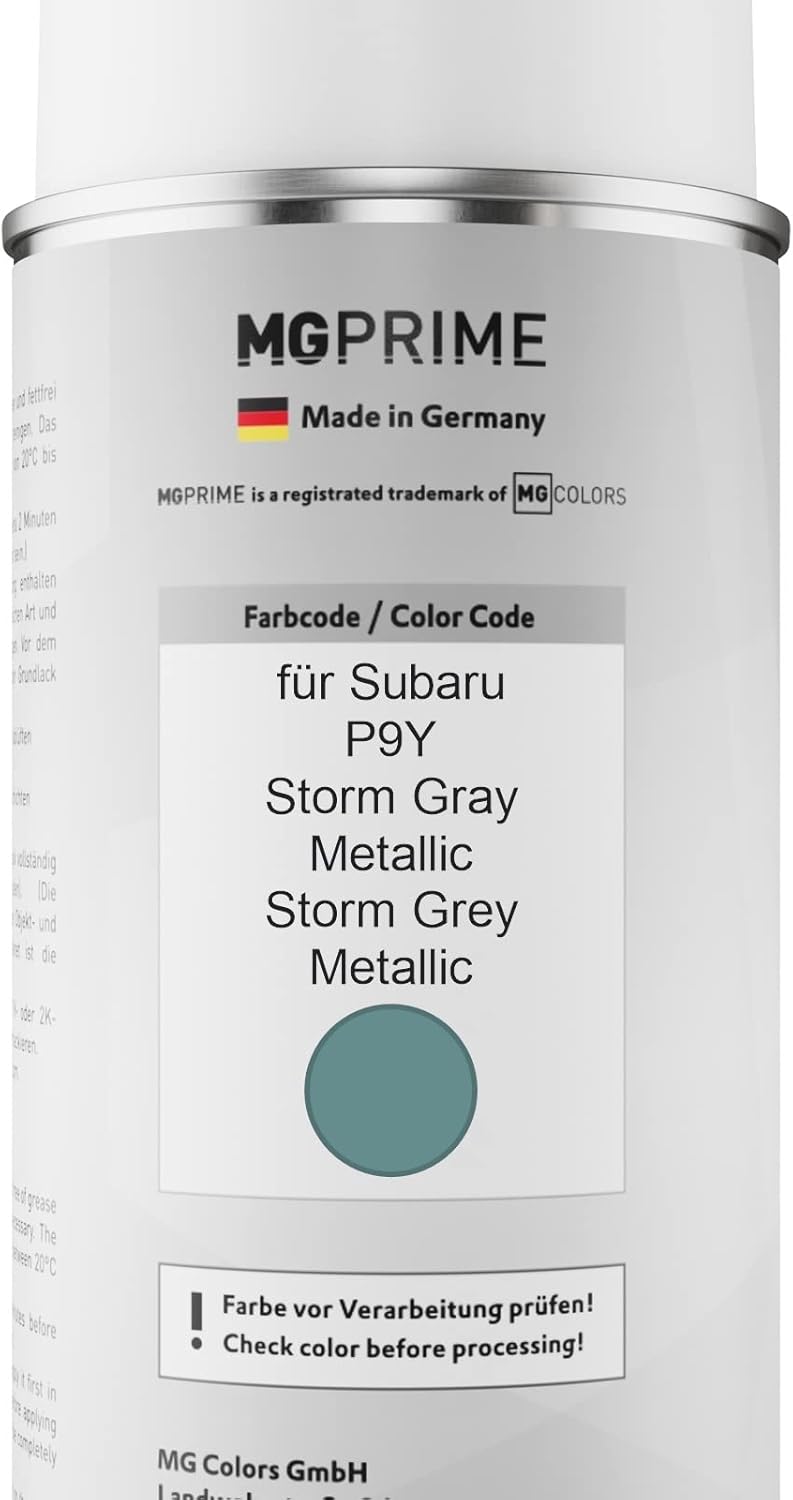 MG PRIME Autolack Sprühdosen Set für Subaru P9Y Storm Gray Metallic/Storm Grey Metallic Basislack Kl