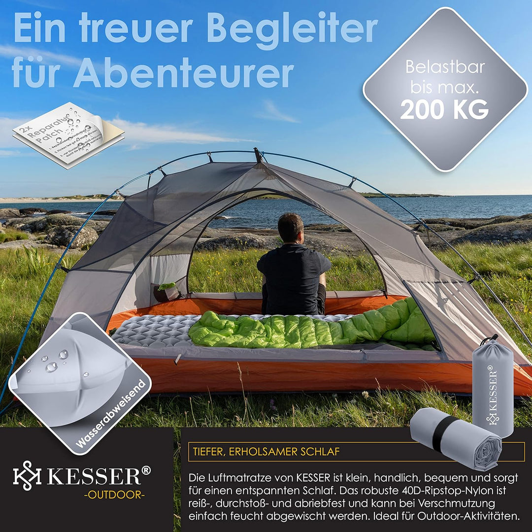 KESSER® Camping Matratze Isomatte Aufblasbare Luftmatratze Campingmatte, inkl. Tragebeutel Outdoor U