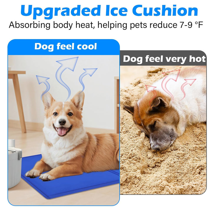 Selbstkühlende Kühldecke für Hunde 90x50cm, Sicher und Nicht-Giftiges Gel, ideal für Sommer, Zuhause