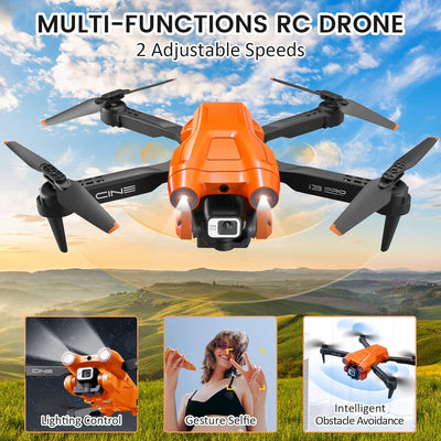 Mingfuxin Faltbare Drohne mit Kamera für Anfänger, RC Quadcopter Drohne mit App WIFI FPV Live-Video,