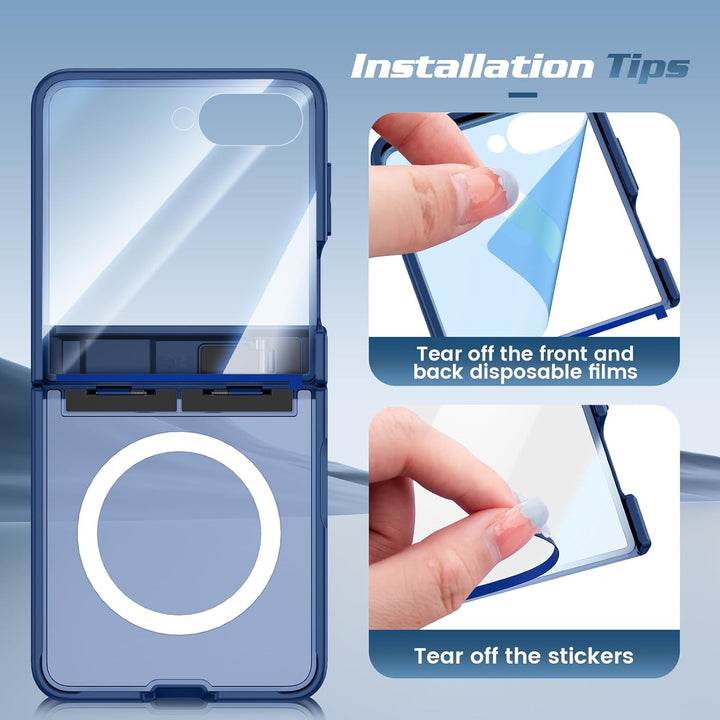 Doeshine für Samsung Galaxy Z Flip 7 Hülle [Not für Flip 7FE] mit Mag-Safe, Ständer und Displayschut