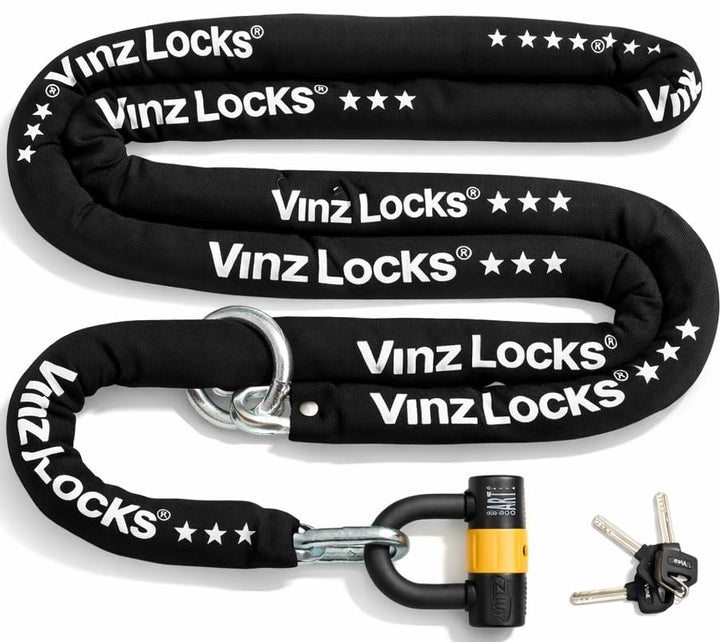 VINZ Kungur Kettenschloss ø10mm | ART 3 Zertifikat | Schloss für Roller Scooter Motorrad Moped E-Bik