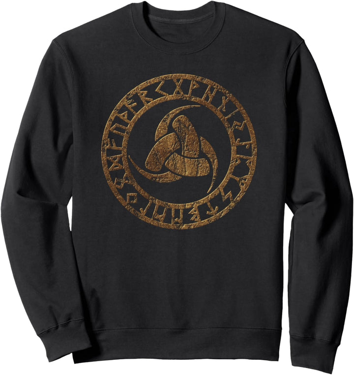Odin Horn Runen Wikinger Mythologie Thor Loki Asgard Vintage Sweatshirt