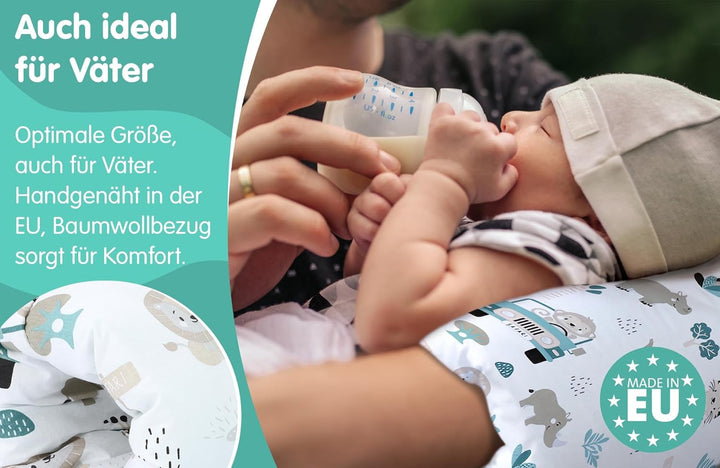 Stillkissen klein Breastfeeding und Nursing Pillow für unterwegs 20 cm - Stillmuff Armkissen und Lag