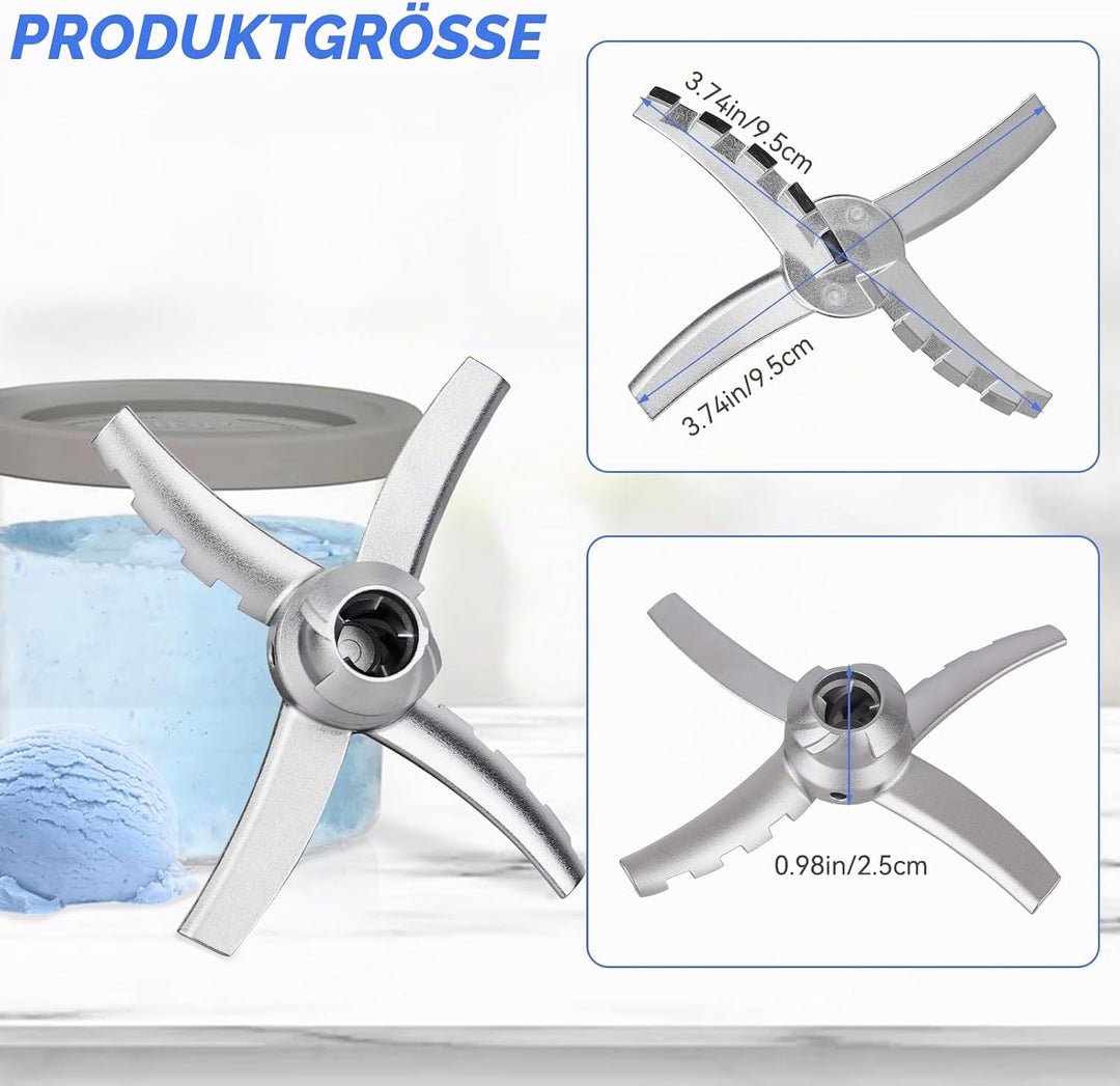 Ersatz Paddelklinge kompatibel mit Ninja Creami NC500 Serie Eismaschine – Edelstahl-Mischklingen für