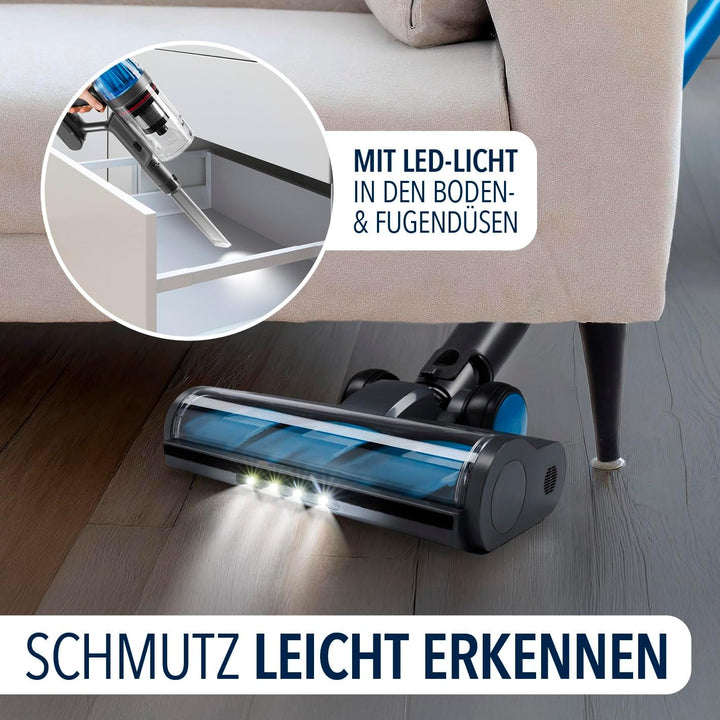CLEANmaxx AeroTec 500 Staubsauger mit Absaugstation | Handstaubsauger smart & kabellos | automatisch
