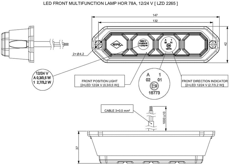 MelTruck® 2x LED Positionsleuchte mit Blinker E9 IP68 für Anhänger Traktor Schlepper Bagger