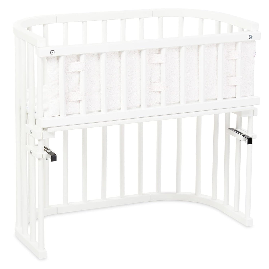 babybay Gitterschutz Organic Cotton für Verschlussgitter alle Modelle, weiss Glitzersterne rosé