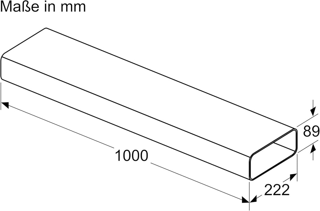 Bosch HEZ9VDSM2 Zubehör für Kochfelder mit Dunstabzug, Flachkanal gerade 100 cm, schwarz, Made in Ge