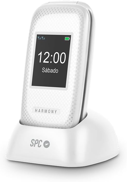 SPC Harmony - Mobiltelefon mit Klappdeckel für Senioren mit grossen Ziffern und Buchstaben, Doppelte