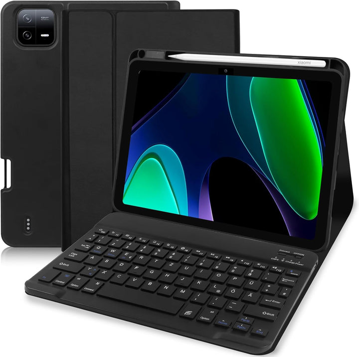 YUEJIDZ Tastatur Hülle für ‎Xiaomi Pad 6 11 Zoll,Smart Cover mit QWERTZ Deutsch Tastatur für Xiaomi