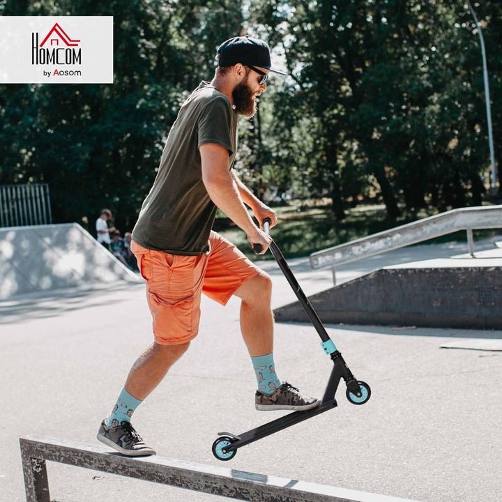 HOMCOM Stunt Scooter, Funscooter, Stuntscooter mit ABEC 9 Kugellagern, Kickscooter mit 100 mm Kunstl