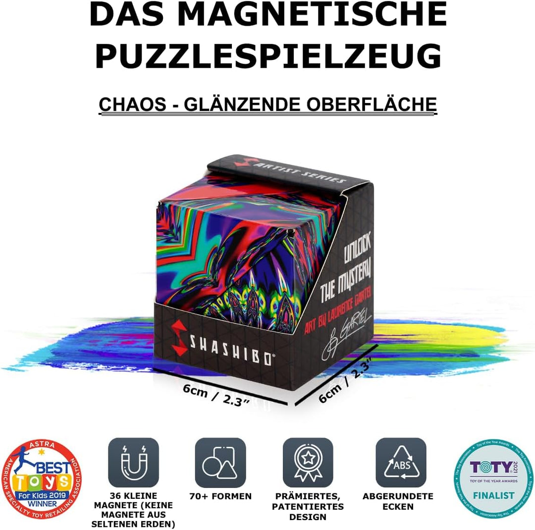 SHASHIBO Formwechsel Zauberwürfel - Preisgekrönt, Patentiert - Anti Stress Spielzeug - 36 Seltenerdm
