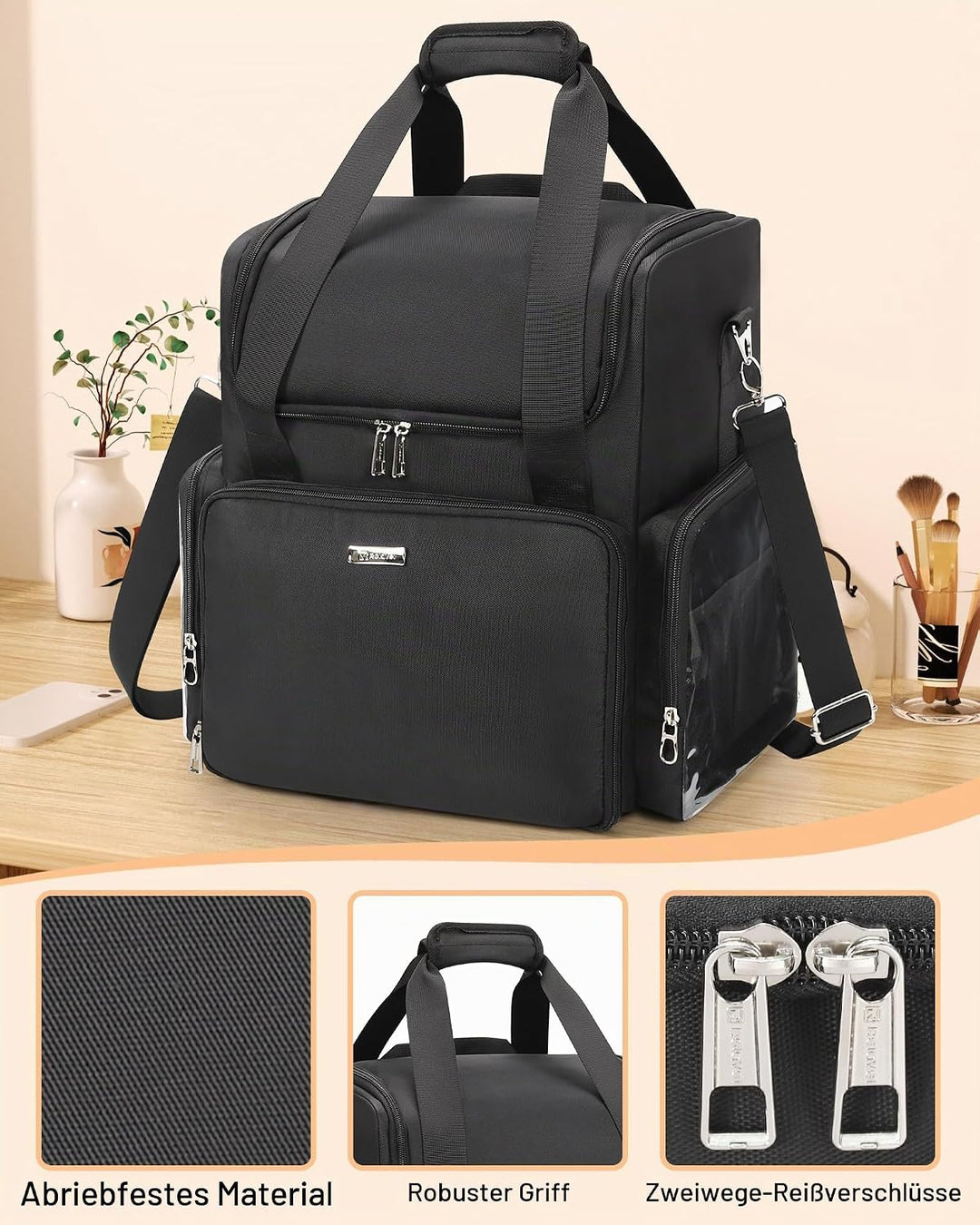 Relavel Friseur-Reisetasche Profi Friseurkoffer Friseurwerkzeugtasche Aufbewahrungsorganizer für Fri