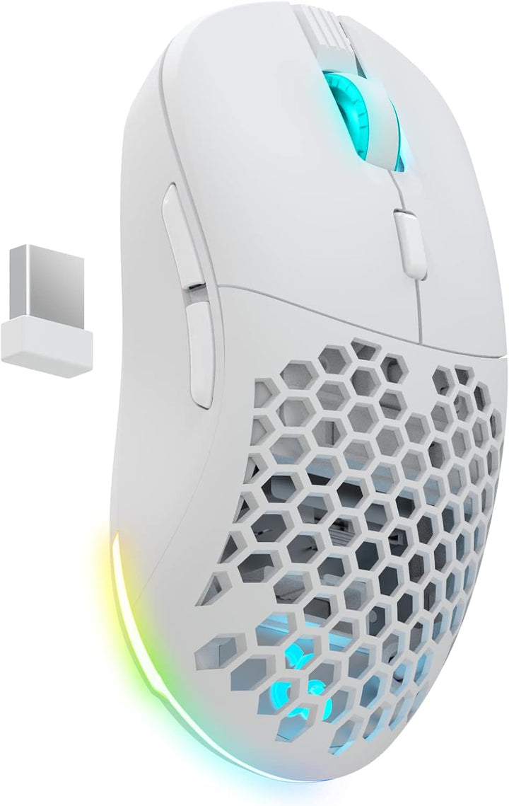 Newskill Arakne Elite Ivory RGB-Maus, kabellos, 16.000 DPI, mit Beidhänger-Design, Weiss, Elite Ivor