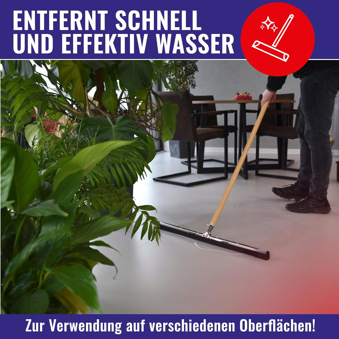 Chle-Mar Wasserschieber Bodenabzieher 45 cm, aus Edelstahl mit Schaumgummi | Abzieher Boden für Inne