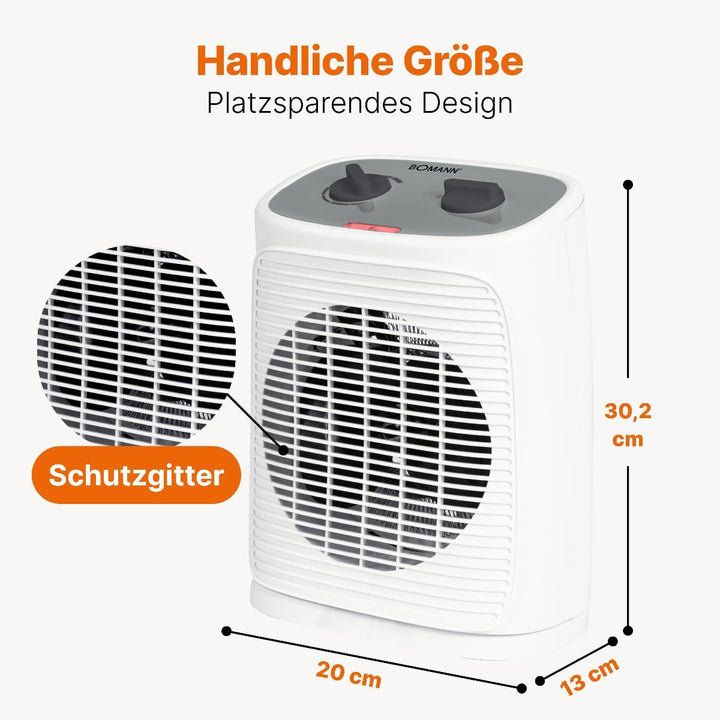 Bomann® Heizlüfter inkl. Ventilatorfunktion | elektrische Heizung mit stufenlosem regelbarem Thermos