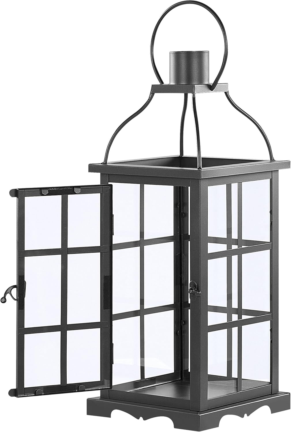 Windlichtlaterne Gartenlaterne Höhe 42 cm schwarz Eisen Dekolaterne Clara