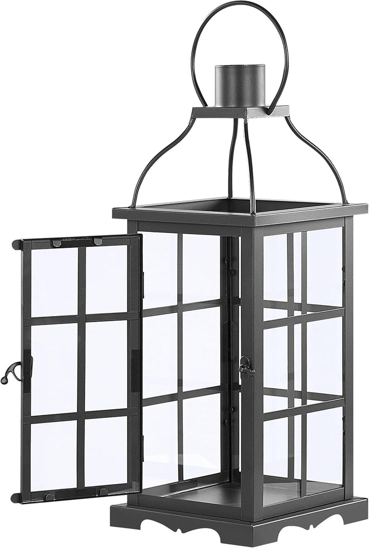 Windlichtlaterne Gartenlaterne Höhe 42 cm schwarz Eisen Dekolaterne Clara