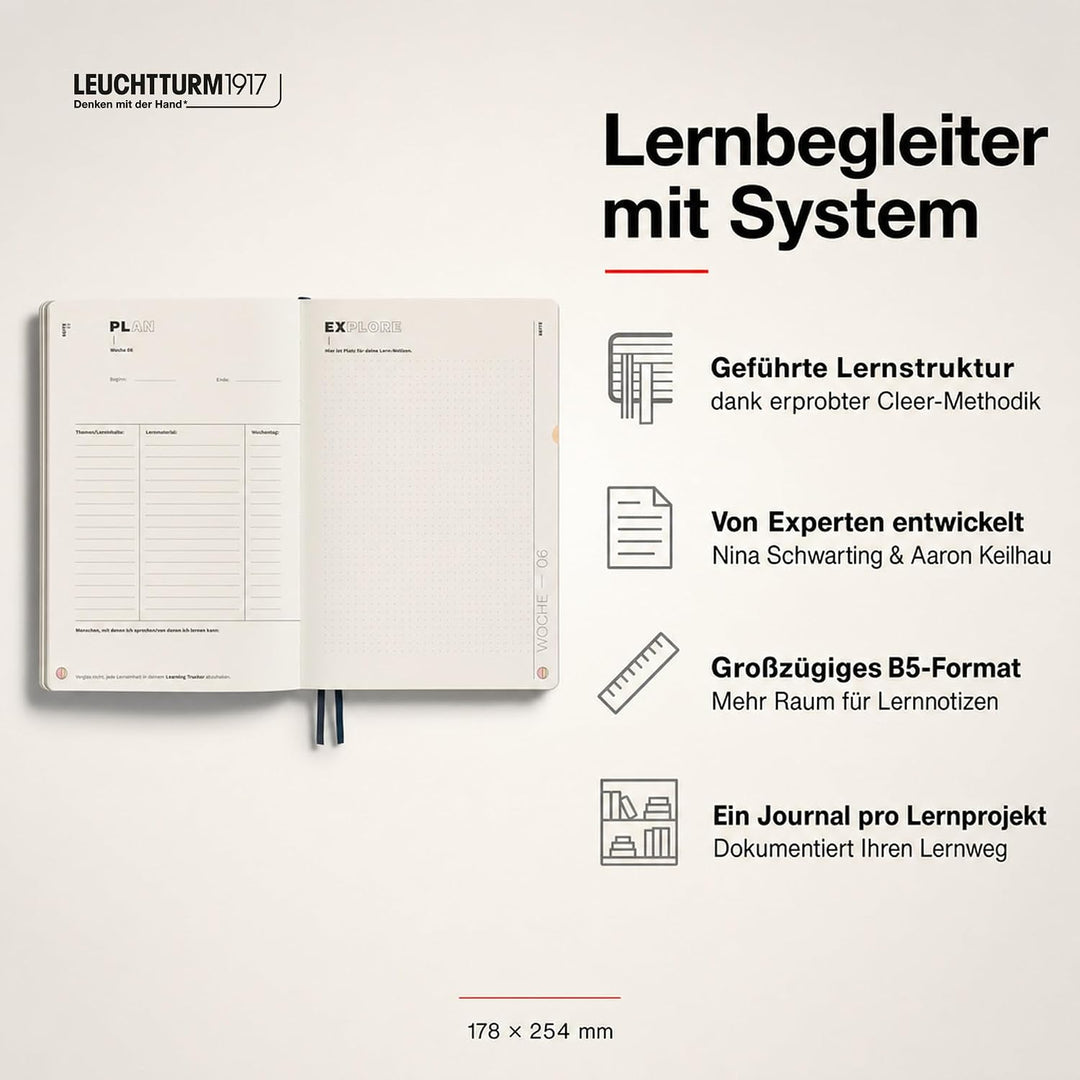 LEUCHTTURM1917 367496 Learning Journal Composition (B5), Flexcover, Schwarz, Deutsch Deutsch Schwarz