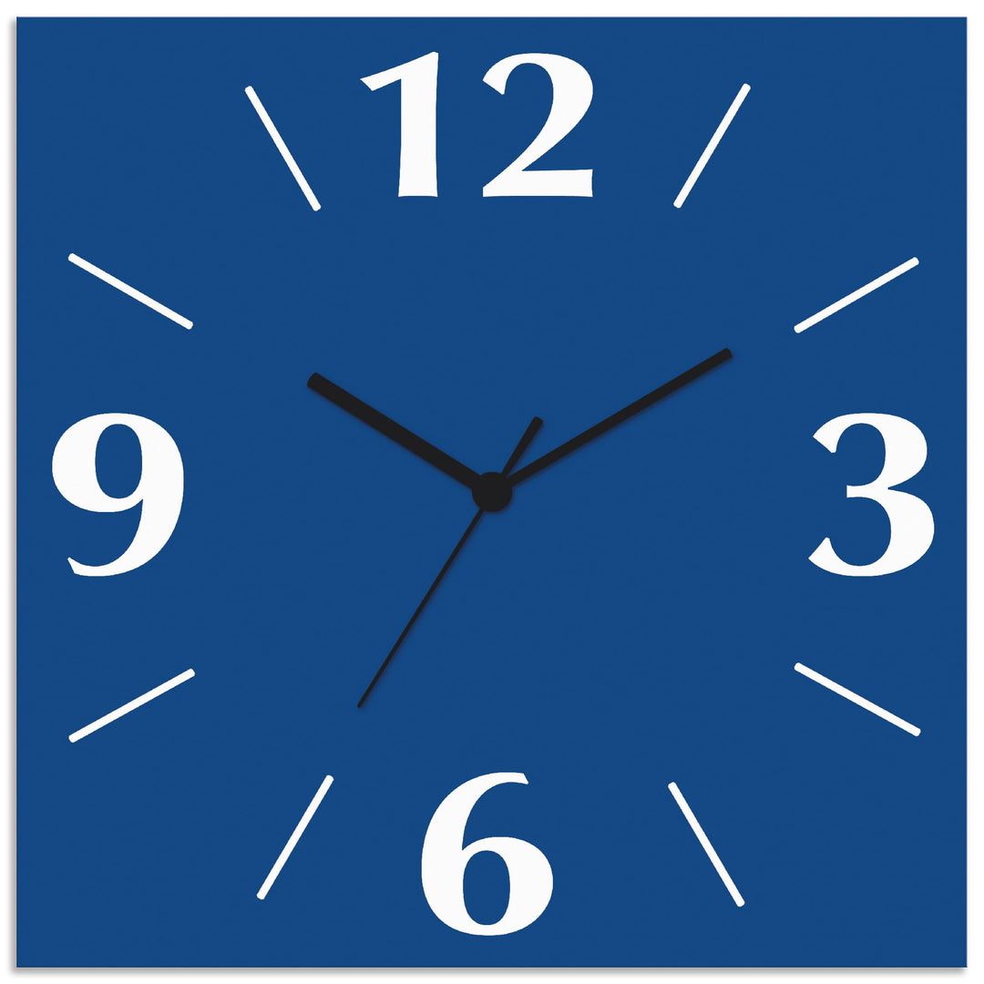 ARTLAND Wanduhr ohne Tickgeräusche Alu Quarzuhr 30x30 cm Quadratisch Lautlos 4 Ziffern Farbig Schlic