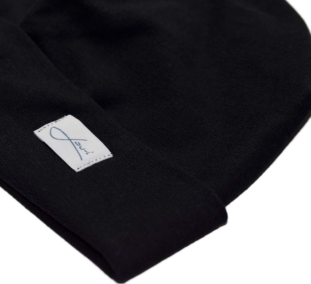 Baumwollmütze schwarz Beanie Made in Germany - Damenmütze & Herrenmütze - Sehr leichte & weiche Somm