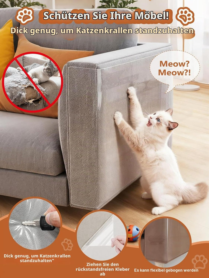 Katzen Kratzschutzfolie Transparent 43cm x 5m: ZQVCNF Selbstklebendes Anti-Kratz Tape für Sofa, Möbe