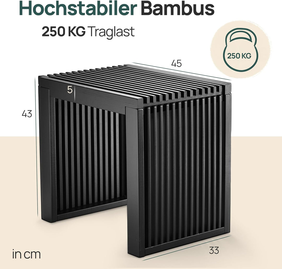 Bambus Holzhocker - Flur Möbel - Sitzbank Flur - Holzbank - Blumenhocker | BAM BOO BOX Bambus Blumen
