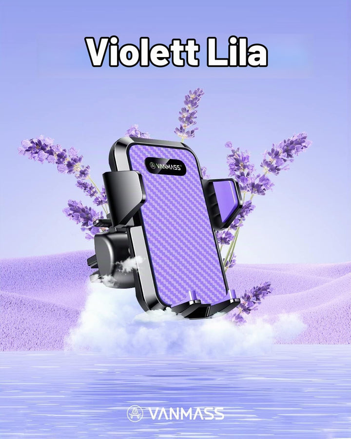 VANMASS Handyhalterung Auto Lüftung Elegantes violett Handy Halterung Auto 4 in 1 Handyhalter Auto S