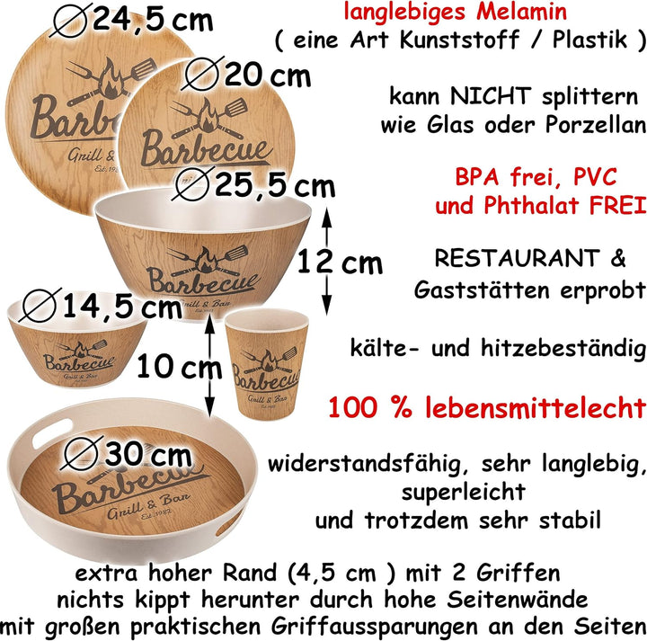 alles-meine.de GmbH Geschirr Motiv & Artikel wählbar__ 4 Stück - grosse Melamin - Teller/Speisetelle