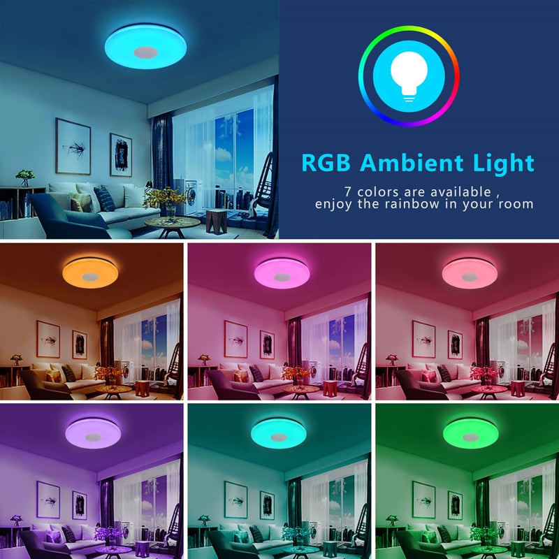 Smart LED Deckenleuchte kompatibel mit Alexa Google Home Ø30CM 24W Deckenlampe Dimmbar mit Fernbedie