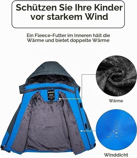Jungen Berg Ski Jacke Warmer Winter Fleece Mäntel Wasserdichter Atmungsaktive Jacke Outdoor Kapuzen