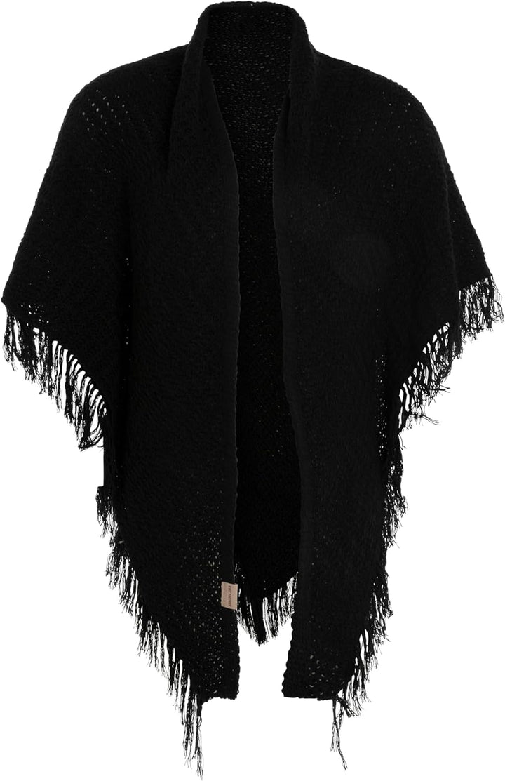 KNIT FACTORY - Dreiecksschal Amber - Damen Strickschal mit Wolle - Umschlagtuch für den Herbst und W