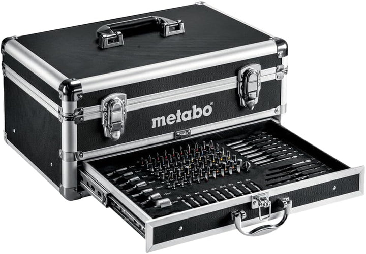 Metabo Werkzeuge 18 V Farbe Grosses Set mit Aluminium Werkzeugkoffer 2 x 2Ah Akku &amp; viel Zubehör