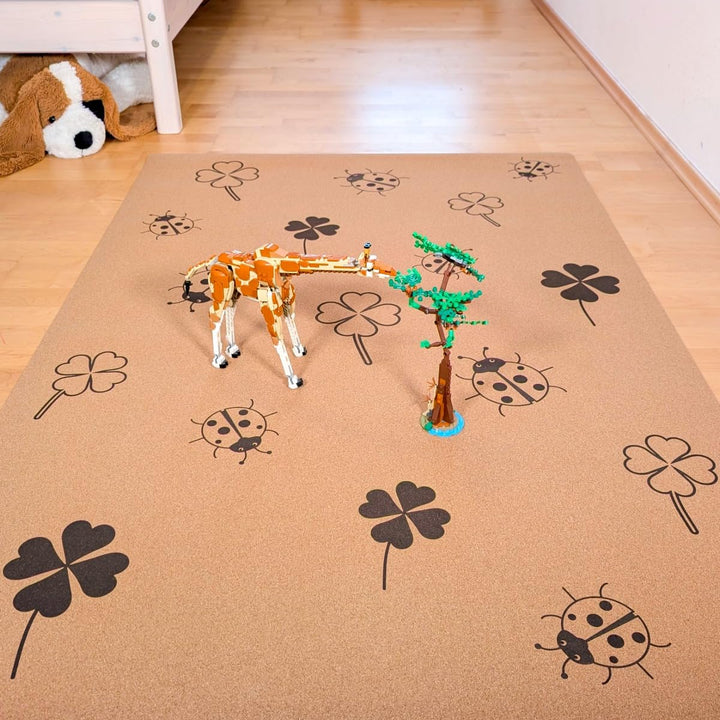 Spielmatte aus Kork. Schadstofffreie Krabbelmatte für Babys und Kinder. Glück 160x110 cm 110 x 160 c