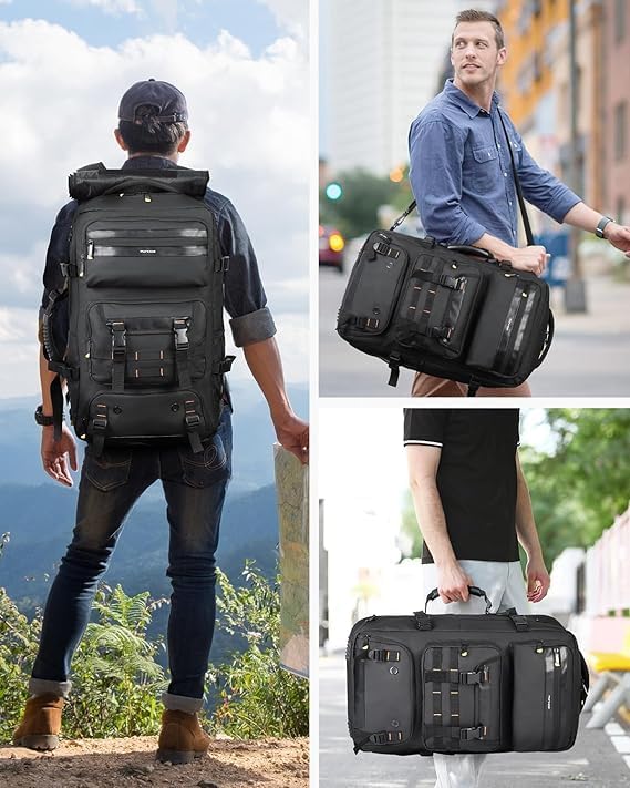 Ponhog Travel Backpack for Men - 50L Convertible Duffle Bag with Shoe Compartment, Carry On Laptop B