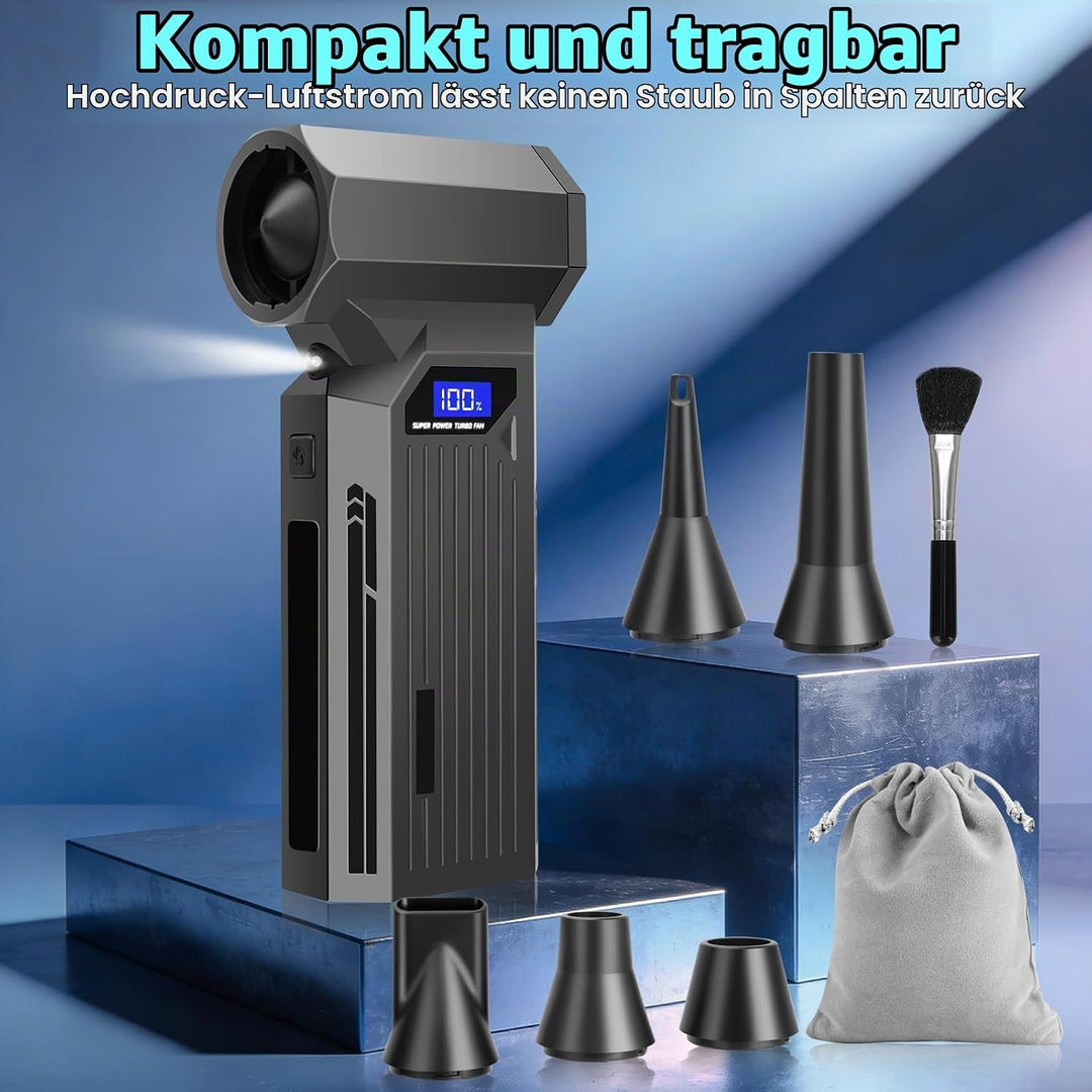Elektrisches Air Duster- Viafexna 120000RPM Ultra-Starkes Staubgebläse Ohne Kabel, Druckluft, 4-Gang