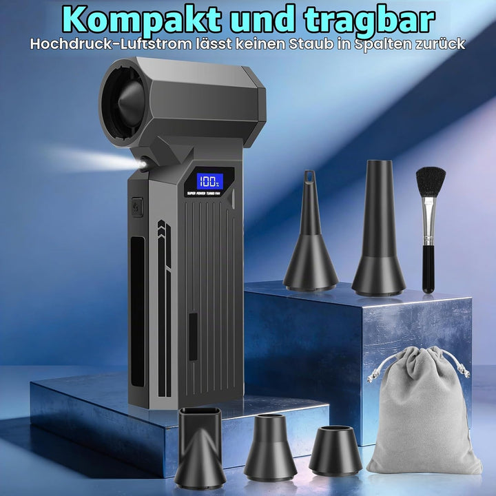 Elektrisches Air Duster- Viafexna 120000RPM Ultra-Starkes Staubgebläse Ohne Kabel, Druckluft, 4-Gang