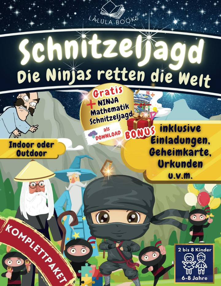 Die Ninjas retten die Welt - Eine unvergessliche Schnitzeljagd zum Kindergeburtstag: KOMPLETTPAKET i