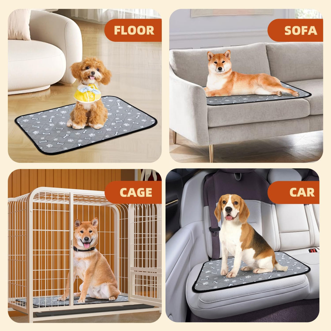 Nobleza Wiederverwendbare Welpenunterlagen, 2er Set Waschbar Haustier-Urinunterlage, 60 x 45 cm Schn