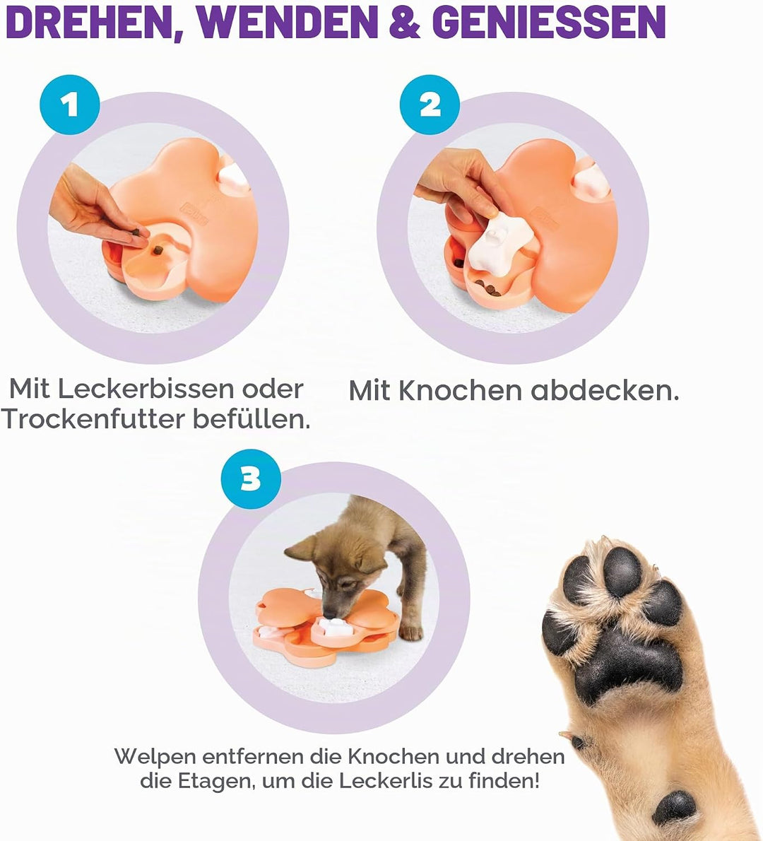 Outward Hound Nina Ottosson Puzzle Tornado - Interaktives Leckerli-Denkspielzeug für Hunde Puppy Tor