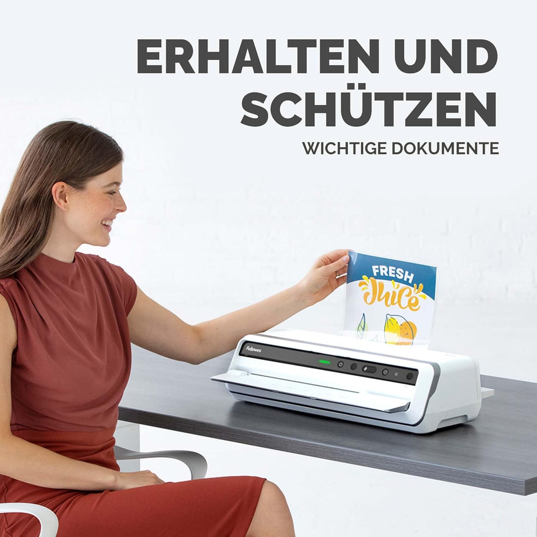 Fellowes Laminierfolien A4, 250 Mikron (2 x 250 mic), Heisslaminierfolien mit glänzendem Finish, seh