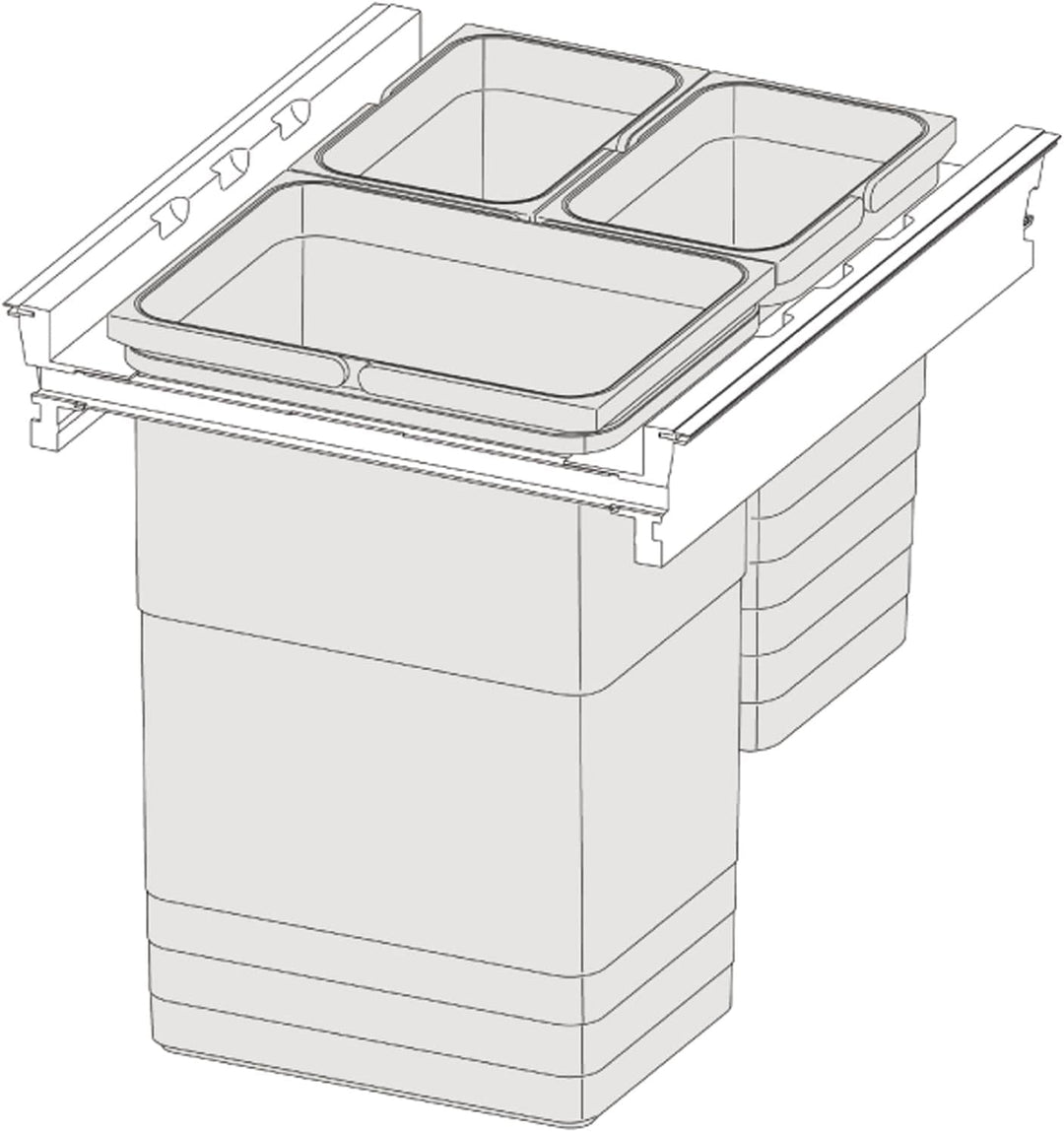 NINKA 5261.52 90680 Hängerahmen für Mülltrennsystem eins2fünf KB 600 NL 400mm, Kunststoff dunkelgrau
