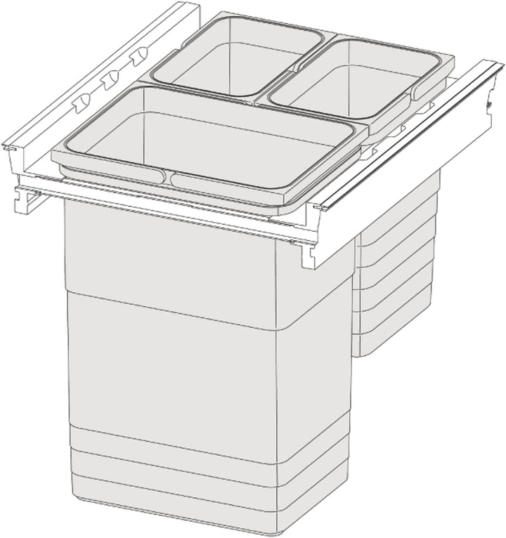 NINKA 5261.52 90680 Hängerahmen für Mülltrennsystem eins2fünf KB 600 NL 400mm, Kunststoff dunkelgrau
